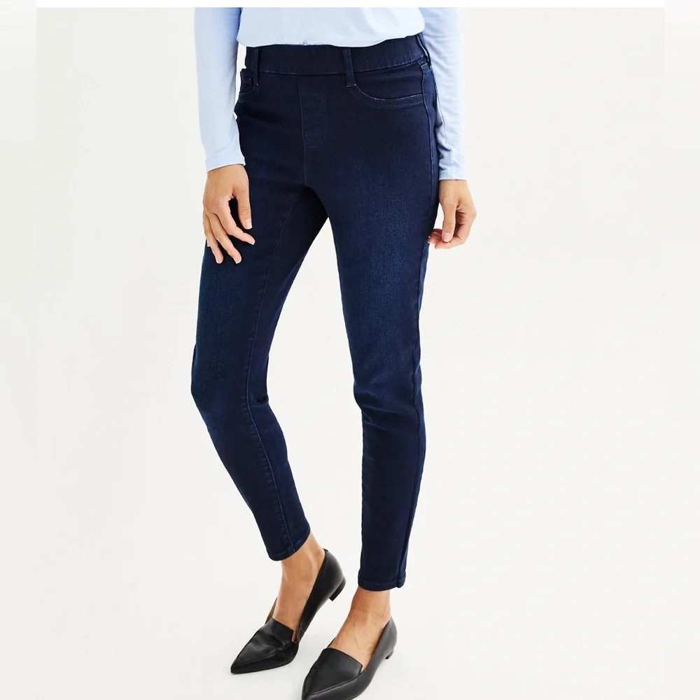 NWT Nine West Mid-rise Pull On Skinny Jeans Size 4 - Picture 1 of 8